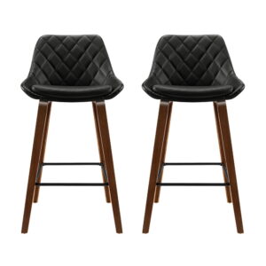Artiss 2X Bar Stools Pu Seat Wooden Product Image
