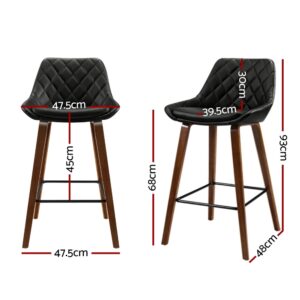 Artiss 4X Bar Stools Pu Seat Wooden Product Image