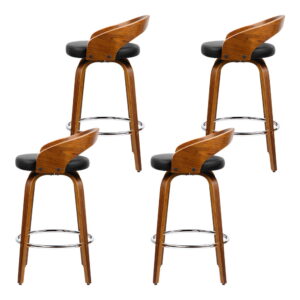 Artiss 4X Bar Stools Swivel Seat Curving Backrest Product Image
