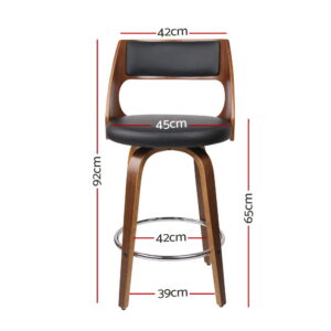 Artiss 2X Swivel Bar Stools | 65Cm Leather Chairs – Sumo Deals Artiss 2X Bar Stools Swivel Leather Chair 65Cm Product Image