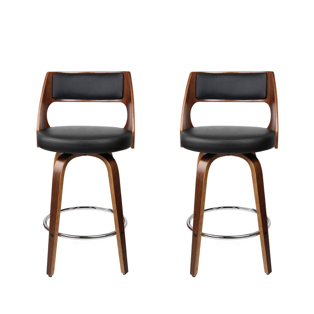 Artiss 2X Swivel Bar Stools | 65Cm Leather Chairs – Sumo Deals Artiss 2X Bar Stools Swivel Leather Chair 65Cm Product Image