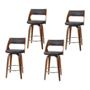 Artiss 4x Bar Stools Swivel Leather Chair 65cm product image