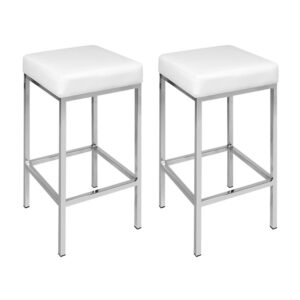 Artiss 4X Bar Stools Leather Padded Metal White Product Image