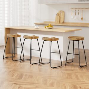 Artiss 4x Bar Stools Tractor Seat 65cm Wooden product image