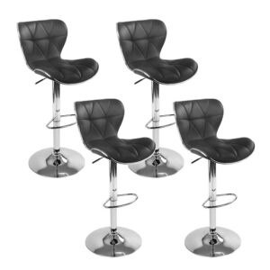 Artiss 4x Bar Stools Gas Lift Leather Seat Black product image