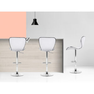 Artiss 4X Bar Stools Gas Lift Leather Seat White Product Image