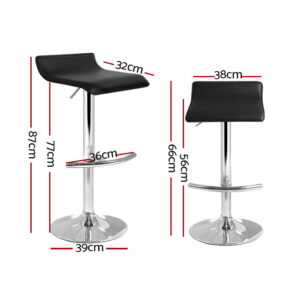 Artiss 4X Bar Stools Adjustable Gas Lift Chairs Black Product Image