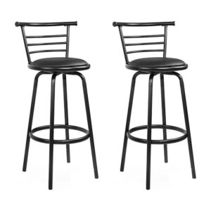 Artiss 2x Bar Stools Swivel Leather Padded Metal product image