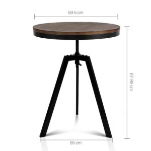Artiss Bar Table 67-86Cm Height Round Brown Product Image