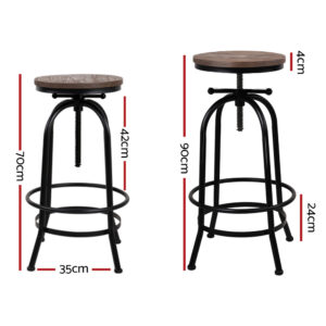 Artiss 2X Adjustable Wood Bar Stools – Sumo Deals Artiss 2X Bar Stools Adjustable Wood Chairs Product Image