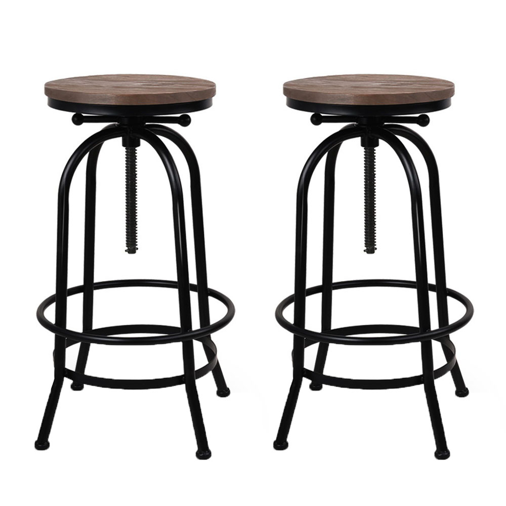 Artiss 2X Adjustable Wood Bar Stools – Sumo Deals Artiss 2X Bar Stools Adjustable Wood Chairs Product Image