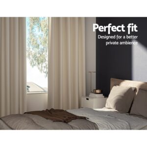 Artiss Blockout Curtains Eyelet 300X230Cm Beige (Pair) – Sumo Deals Artiss 2X Blockout Curtains Eyelet 300X230Cm Beige Product Image