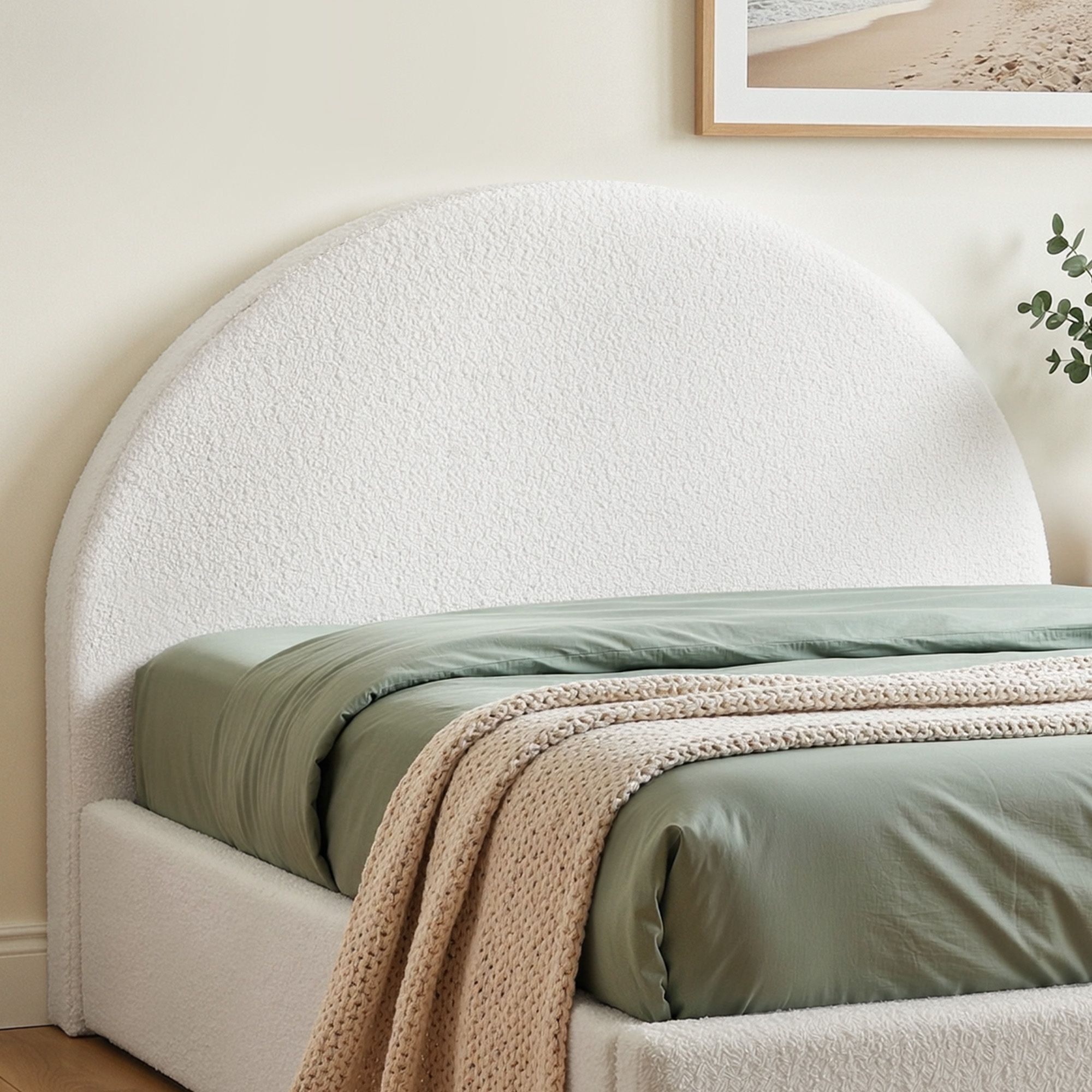 Artiss Double Boucle Headboard | No-Assembly Soft Backrest – Sumo Deals Artiss Double Size Headboard For Bed Frame Boucle Fabric No-Assembly Vacuum Compressed Soft Backrest Product Image