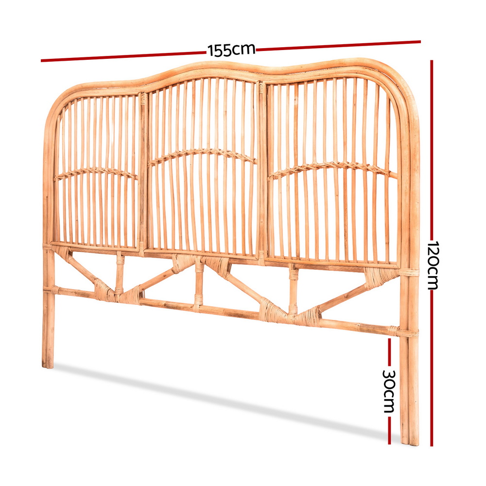 Artiss Nero Rattan Queen Bed Headboard – Sumo Deals Artiss Bed Headboard Queen Bedhead Rattan - Nero Pine Product Image