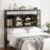Artiss Bed Headboard King Single Storage Bedhead Charging Station Black product image