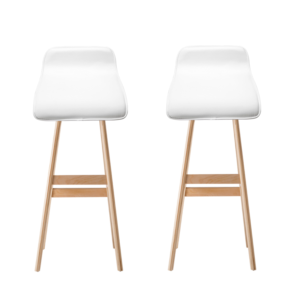Artiss 2X Wooden Bar Stools | White – Sumo Deals Artiss 2X Bar Stools Wooden Stool White Product Image