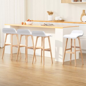 Artiss 4x Bar Stools Wooden Stool White product image