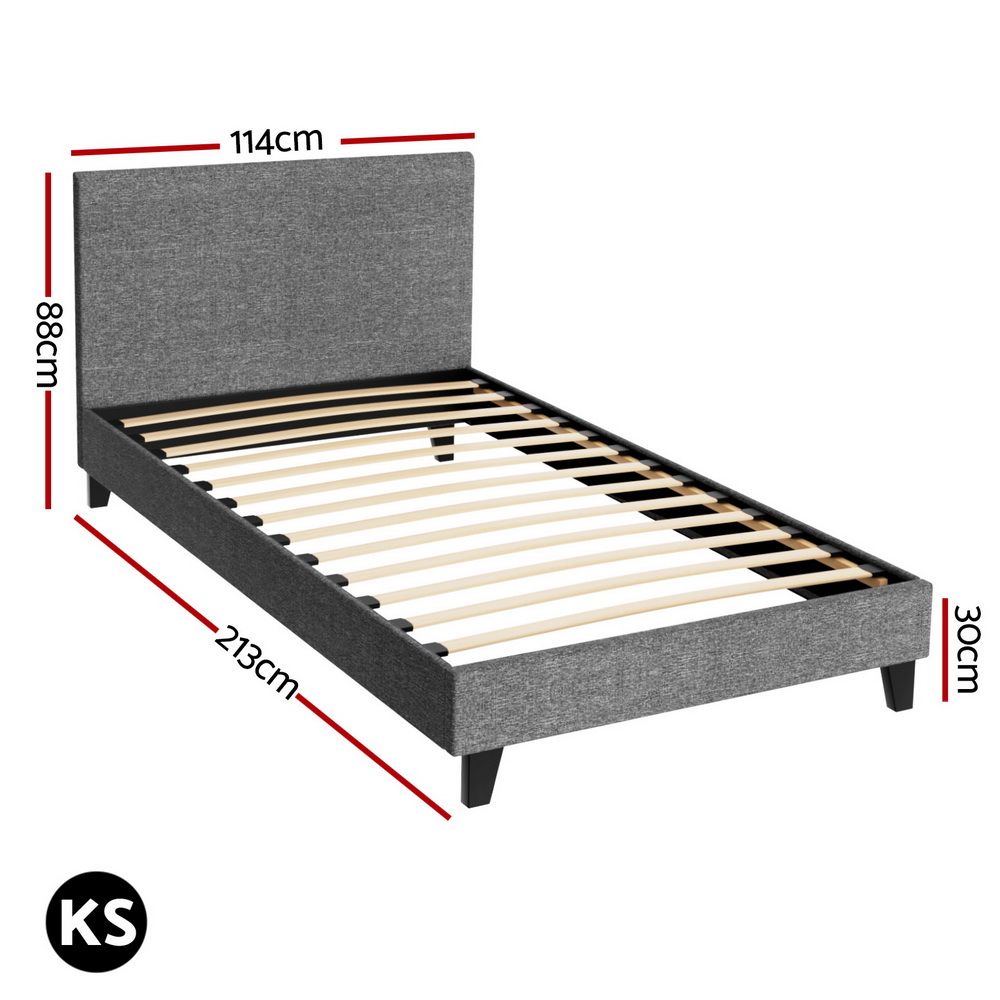 Artiss Neo King Single Bed Frame - Grey – Sumo Deals Artiss Bed Frame King Single Size Grey Neo Product Image
