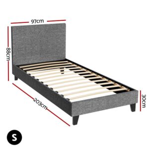 Artiss Bed Frame Single Size Grey Neo Product Image