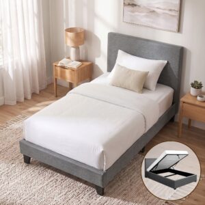 Artiss Bed Frame King Single Size Gas Lift Grey NINO product image