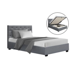 Artiss Bed Frame King Single Size Gas Lift Grey VILA product image