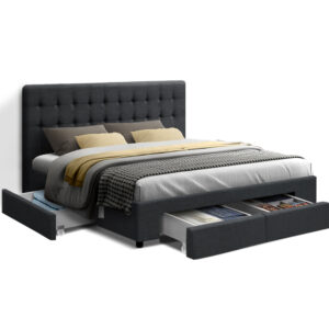 Artiss Bed Frame Queen Size with 4 Drawers Charcoal AVIO product image