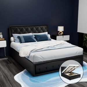 Artiss Bed Frame Queen Size Gas Lift Black TIYO product image