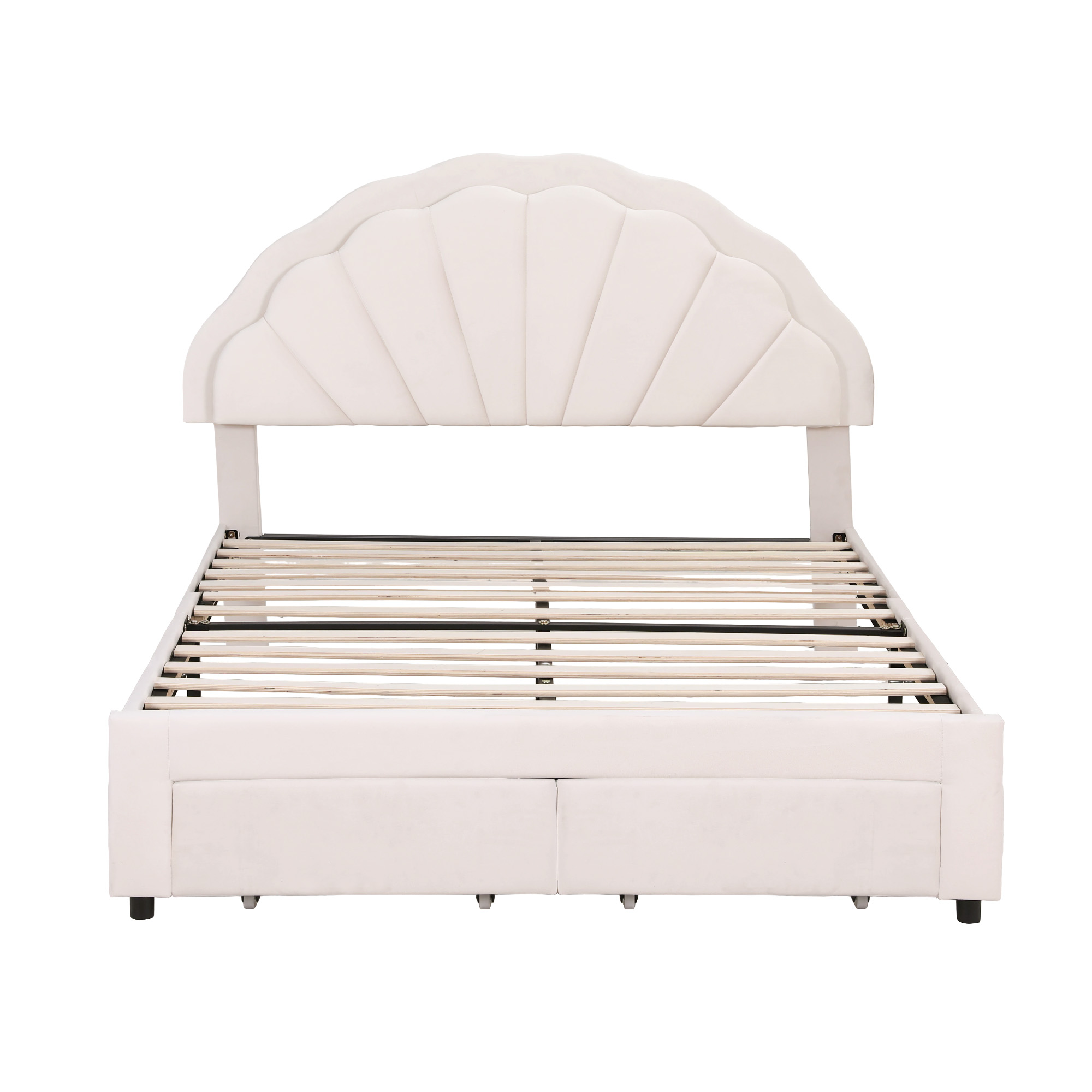 Artiss Double Bed Frame | Velvet Led Headboard &Amp; Storage – Sumo Deals Artiss Double Bed Frame With 2 Storage Drawers Upholstered Velvet Platform Bed Led Headboard Product Image