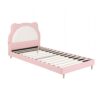 Artiss King Single Pink Kids Bed Frame for Girls Bedroom Cute Animal Upholstered product image