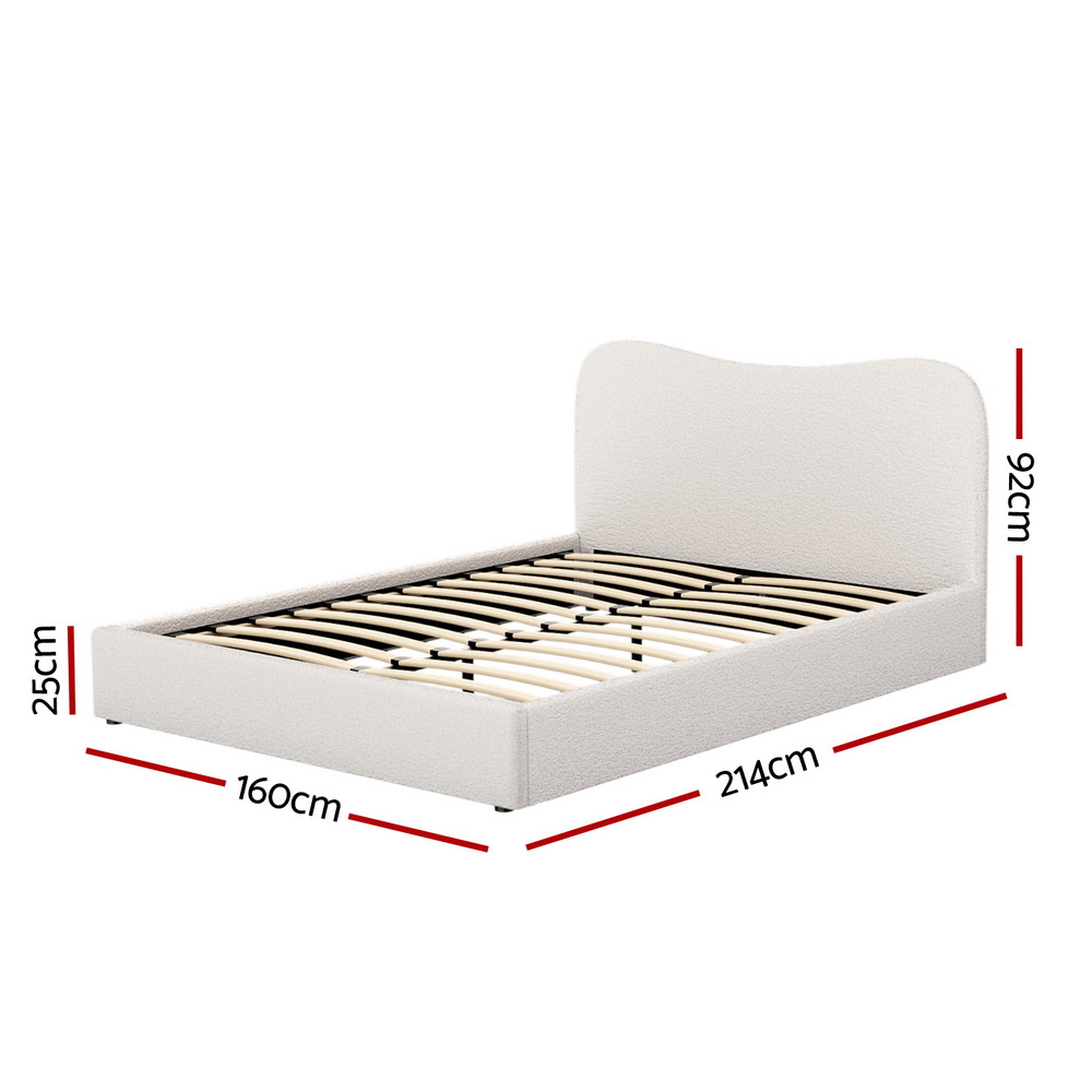 Artiss Queen Boucle Bed Frame - Dara Design – Sumo Deals Artiss Bed Frame Queen Size Boucle Dara Product Image