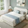 Artiss Queen Bed Frame with Gaslift Storage Wooden Platform Mattress Base Boucle Upholstered White product image