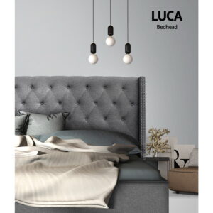 Artiss Luca Queen Bed Headboard - Grey Fabric – Sumo Deals Artiss Bed Head Headboard Queen Size Fabric - Luca Grey Product Image