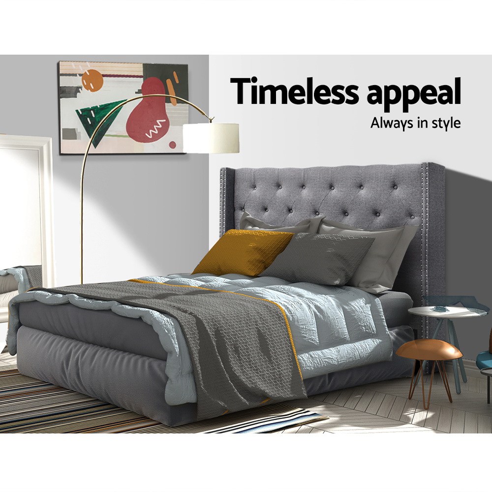 Artiss Luca Queen Bed Headboard - Grey Fabric – Sumo Deals Artiss Bed Head Headboard Queen Size Fabric - Luca Grey Product Image