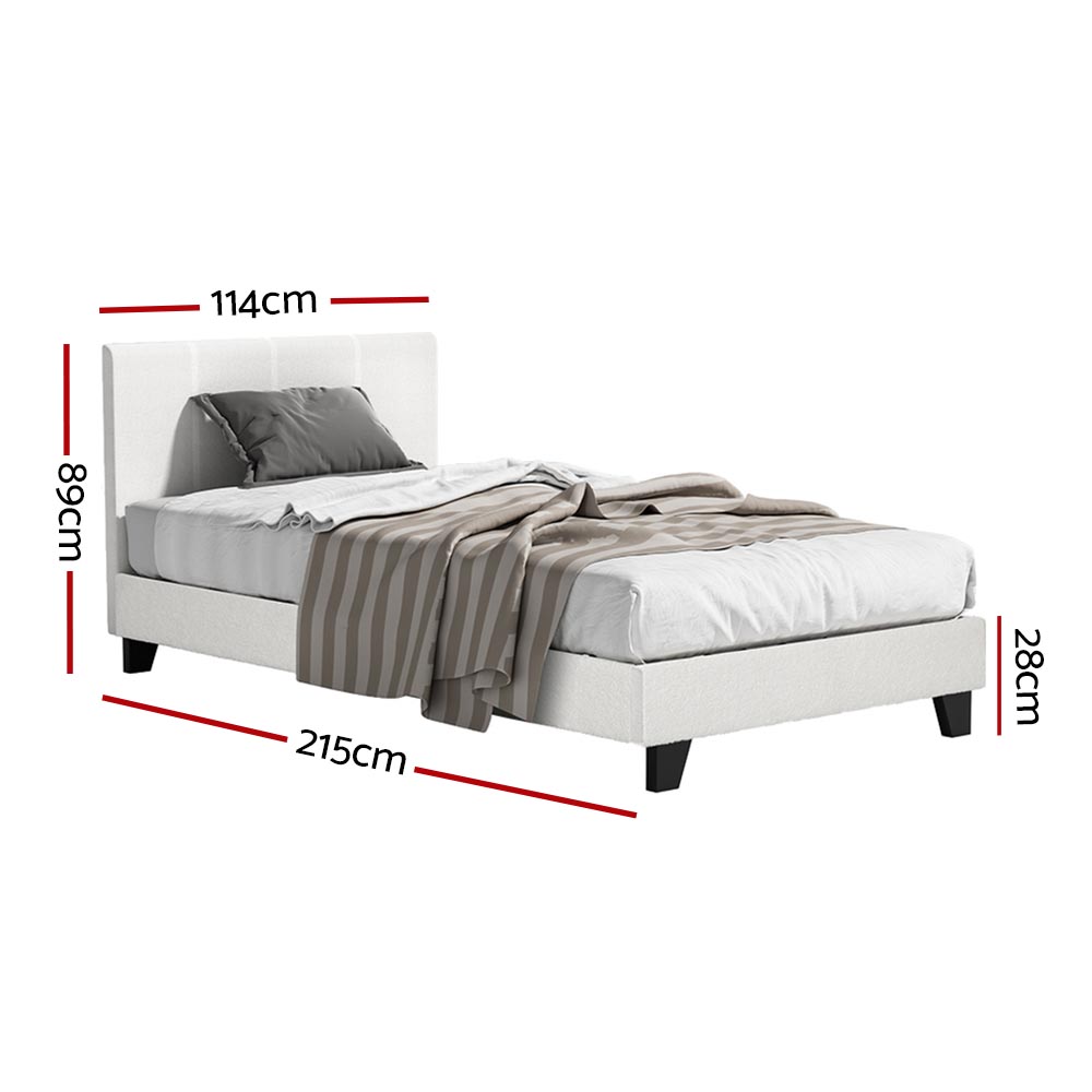 Artiss Boucle King Single Bed Frame Neo – Sumo Deals Artiss Bed Frame King Single Size Boucle Neo Product Image