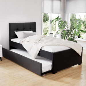Artiss Bed Frame King Single Size Trundle Daybed Black product image