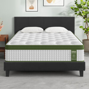 Artiss BedStory Queen Bed Frame Mattress Set Platform Upholstered Hybrid Pocket Coil product image