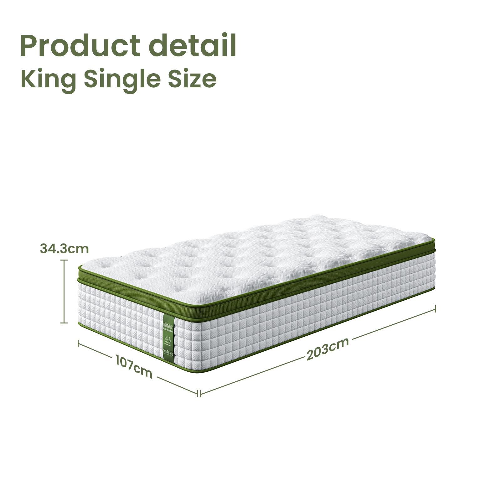 Artiss King Single Bed Set | Boucle Fabric &Amp; Mattress – Sumo Deals Artiss King Single Bed Set With Bedstory Hybrid Mattress Upholstered Platform White Boucle Fabric Product Image