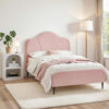 Artiss King Single Storage Bed Frame Velvet with Bedside Table Pink product image