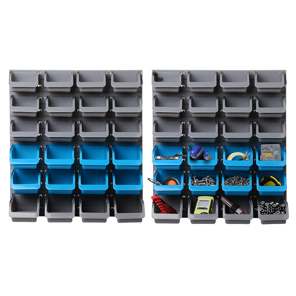 Giantz 48 Bin Wall Mounted Storage Rack – Sumo Deals Giantz 48 Storage Bin Rack Wall Mounted Steel Board Product Image