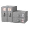 Artiss Bed Sheet Organisers Box Set 4Pcs Storage King Size Bedding Foldable Grey product image