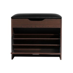 Artiss Shoe Rack Cabinet Bench 3-Tier Walnut – Sumo Deals Artiss Shoe Rack Cabinet Bench 3-Tier 15 Pairs Walnut Product Image