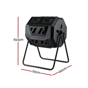 Gardeon 160L Dual-Chamber Compost Bin Tumbler – Sumo Deals Gardeon Compost Bin Dual-Chamber 160L Composter Tumbler Rotating Garden Recycle Food Waste Product Image