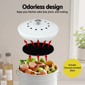 Gardeon Compost Bin | Kitchen Food Waste Caddy White – Sumo Deals Gardeon Compost Bin Kitchen Compost Caddy Food Waste Bin Bench White Product Image