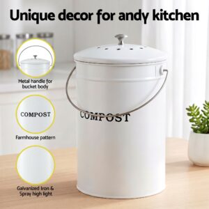 Gardeon Compost Bin | Kitchen Food Waste Caddy White – Sumo Deals Gardeon Compost Bin Kitchen Compost Caddy Food Waste Bin Bench White Product Image