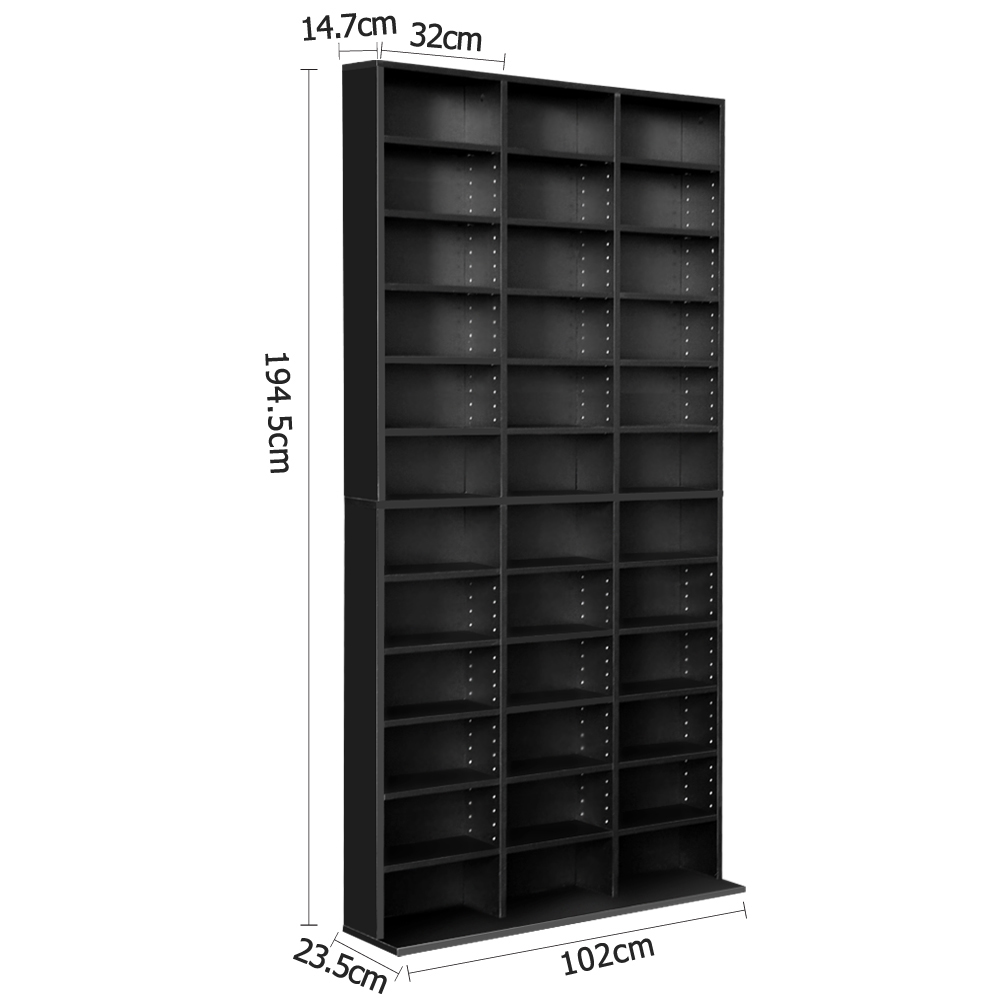 Artiss Bert Black Cd Storage Rack Bookshelf – Sumo Deals Artiss Bookshelf Cd Storage Rack - Bert Black Product Image