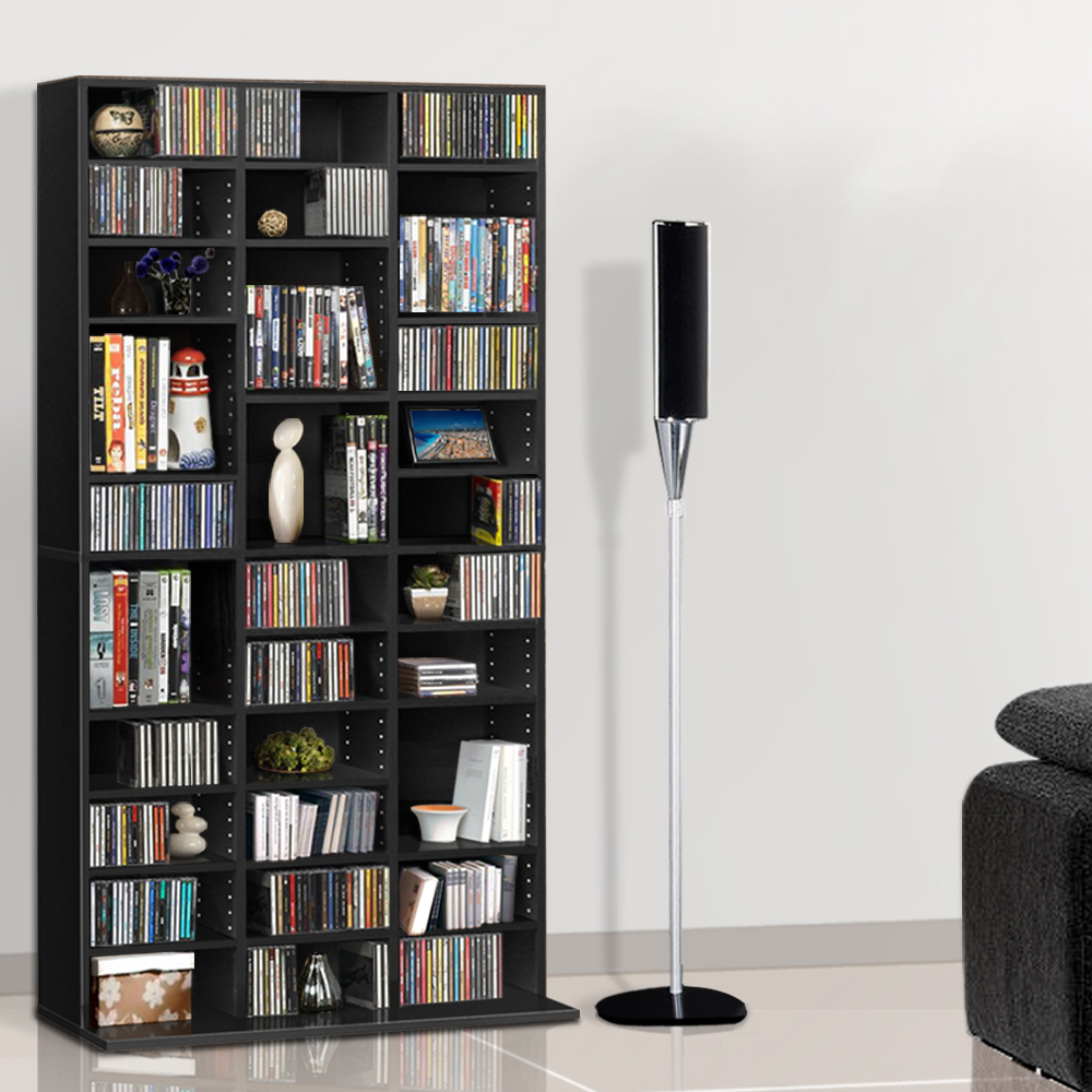 Artiss Bert Black Cd Storage Rack Bookshelf – Sumo Deals Artiss Bookshelf Cd Storage Rack - Bert Black Product Image