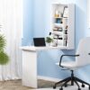 Artiss Computer Desk Bookshelf Wall Mount White Product Image