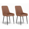 Artiss 2x Dining Chairs Retro PU Leather Kitchen Lounge Cafe Accent Chair Brown product image