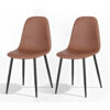 Artiss 2X Dining Chairs Retro Pu Leather Kitchen Lounge Cafe Accent Chair Brown Product Image