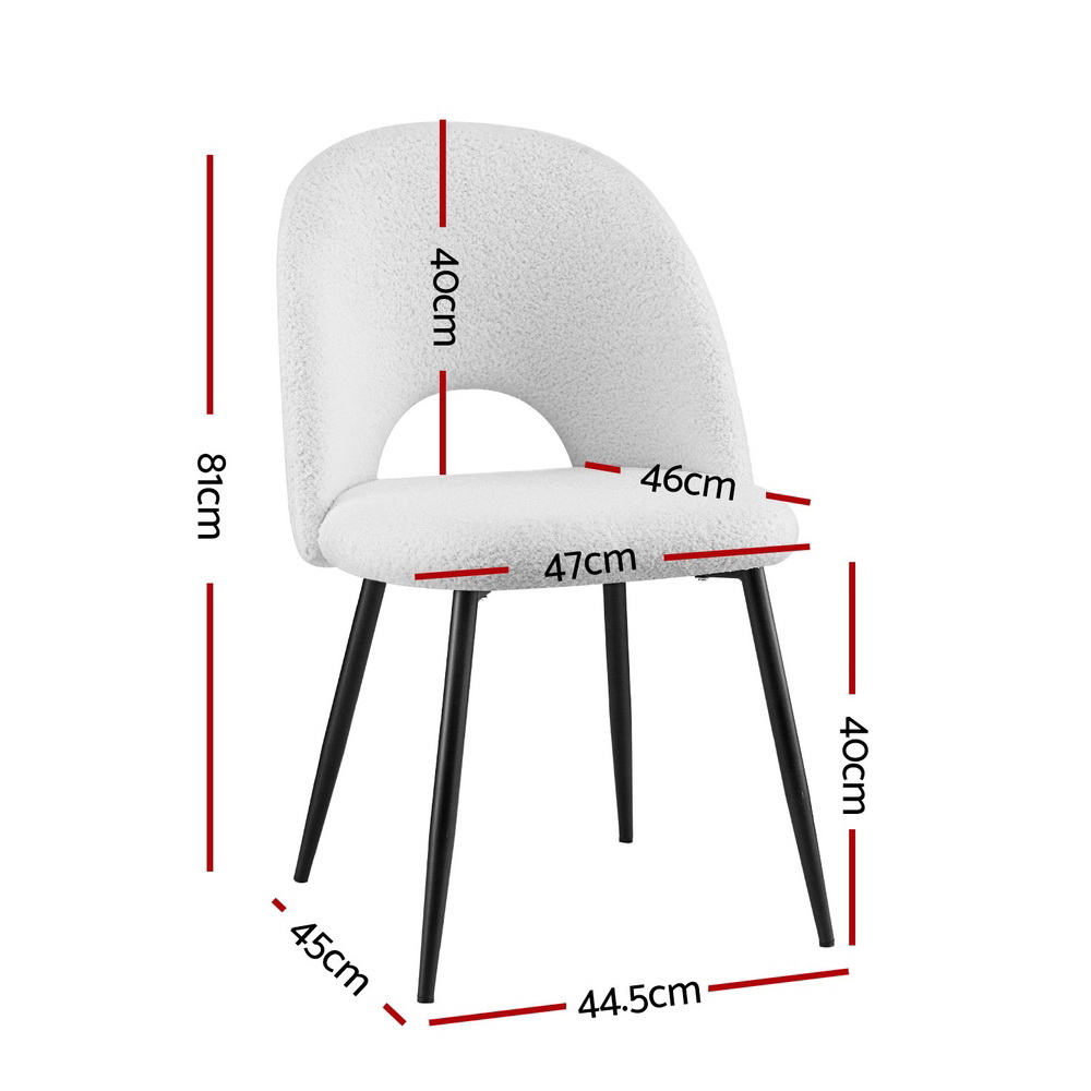 Artiss Boucle Sherpa Dining Chairs (Set Of 2) – Sumo Deals 1 Set Of 2 Artiss Dining Chair Boucle Sherpa Product Image